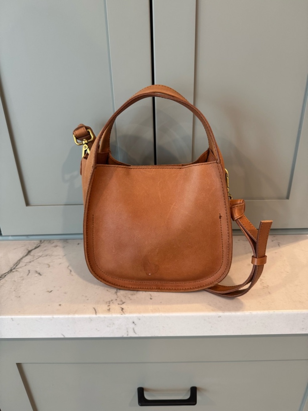 Madewell the Sydney amber brown crossbody leather bag - Picture 3 of 8